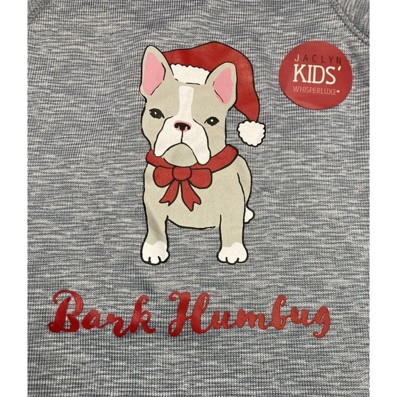 NWT Kids Pajama Top‎ - Bark Humbug French Bulldog Size 3T - Picture 2 of 6